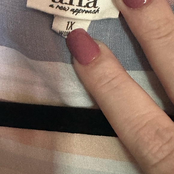 A.n.a. Striped Button-Up Shirt with Knot Detail - Picture 5 of 6